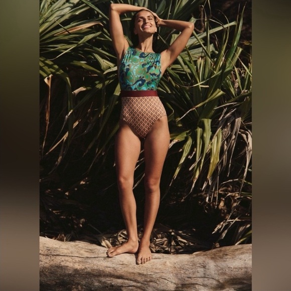 SWIM: Free People Green and Brown One Piece Swimsuit. NWOT - Picture 5 of 9